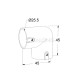 L-JOINT CONNECTOR FOR D.25 TUBE / CHROME