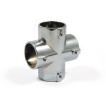 CROSS JOINT CONNECTOR FOR D.25 TUBE / CHROME