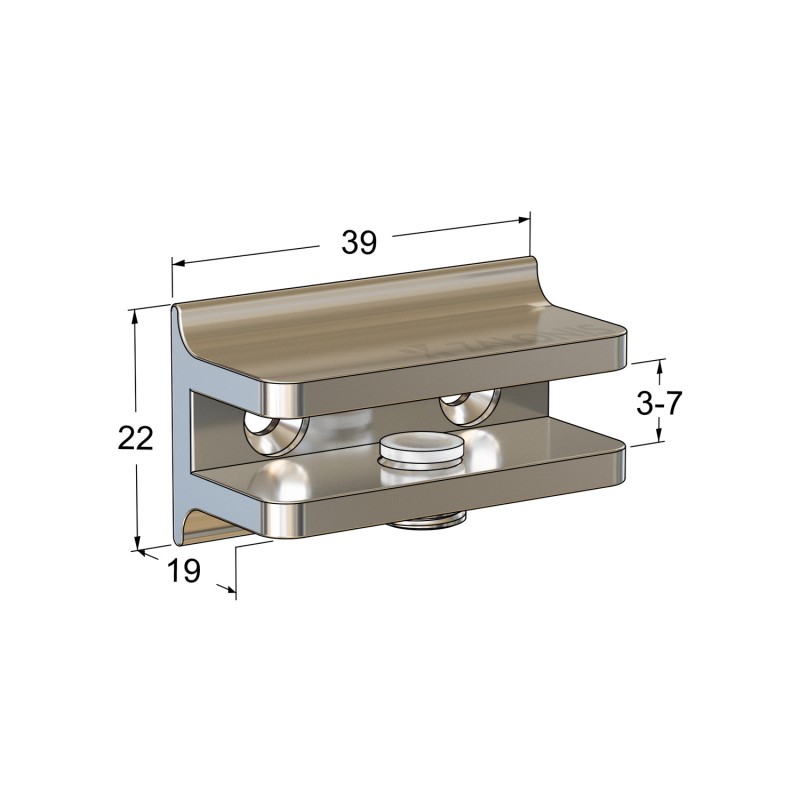 ΣΤΗΡΙΓΜΑ ΚΡΥΣΤΑΛΛΩΝ 40x18 mm / 3-7mm / ΝΙΚΕΛ ΜΑΤ