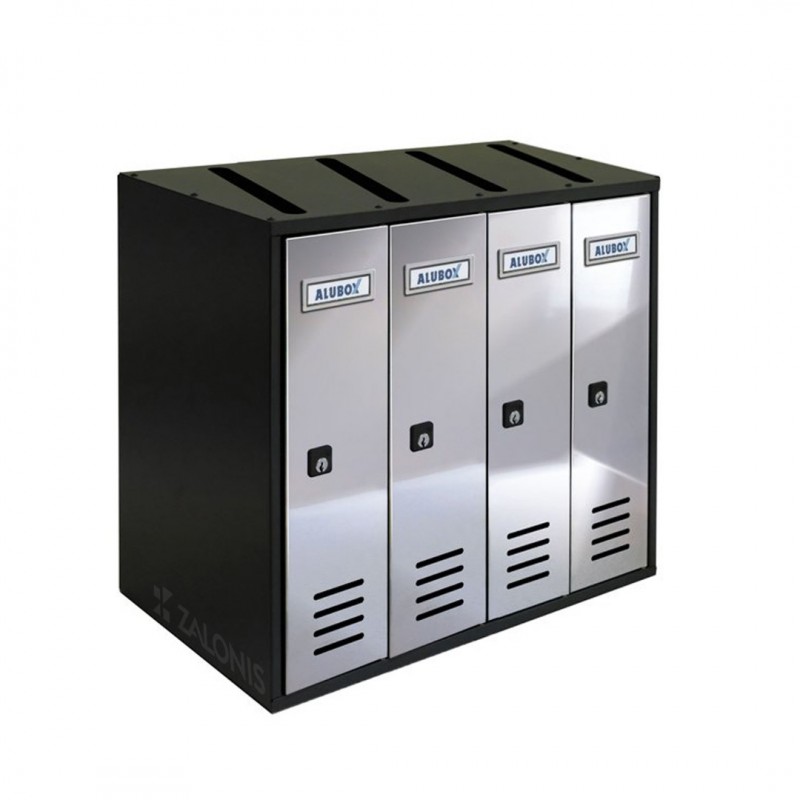 4 SLOTS LETTERBOX RIVISTA / BLACK-GLOSSY INOX