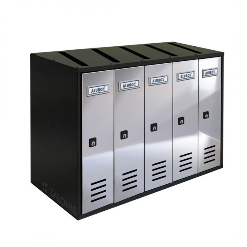 5 SLOTS LETTERBOX RIVISTA / BLACK-GLOSSY INOX