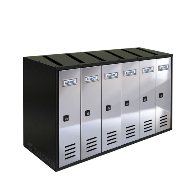 6 SLOTS LETTERBOX RIVISTA / BLACK-GLOSSY INOX