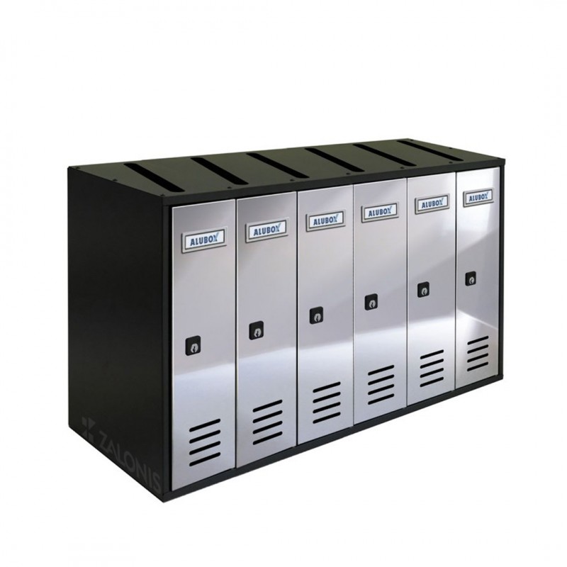 6 SLOTS LETTERBOX RIVISTA / BLACK-GLOSSY INOX