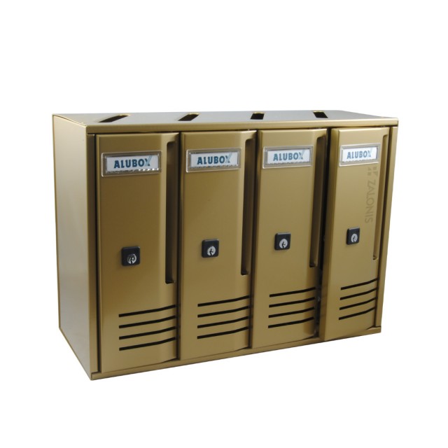 4 SLOTS LETTERBOX CUBO / BRONZE