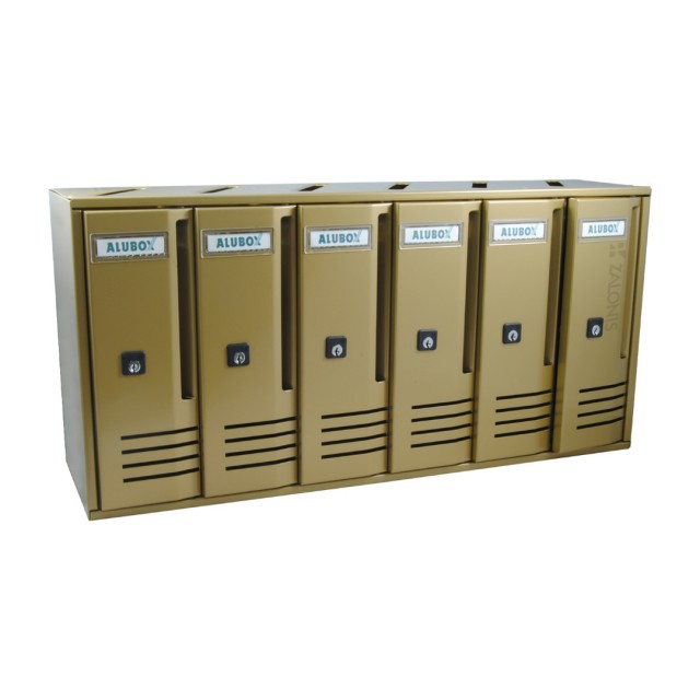6 SLOTS LETTERBOX CUBO / BRONZE