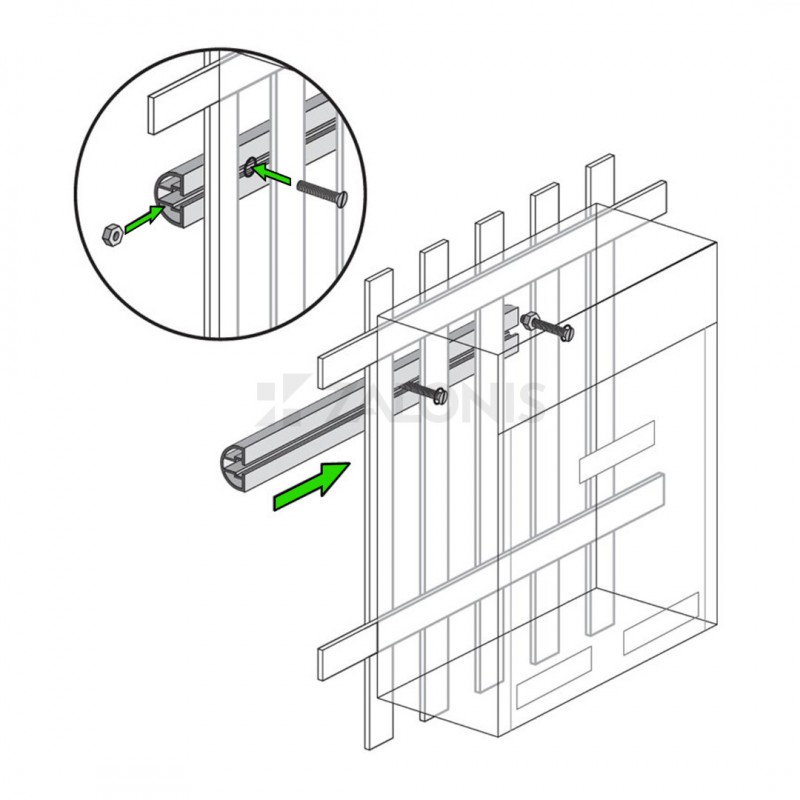 LETTERBOX MOUNTING KIT ON METAL FENCE / 30 cm