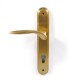 ENTRANCE HANDLE SPIRIT PLATE ROUND / MATT GOLD / LEFT ENTRANCE DOOR HANDLES