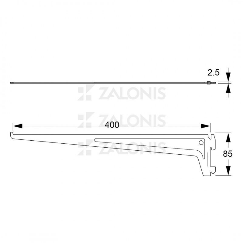 ΒΡΑΧΙΩΝΑΣ ELEMENT SYSTEM / ΛΕΥΚΟ / 400 mm