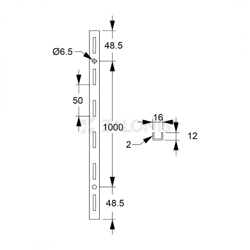 ΒΕΡΓΑ ΜΟΝΗΣ ΔΙΑΤΡΗΣΗΣ ELEMENT SYSTEM / ΛΕΥΚΟ / 1000 mm