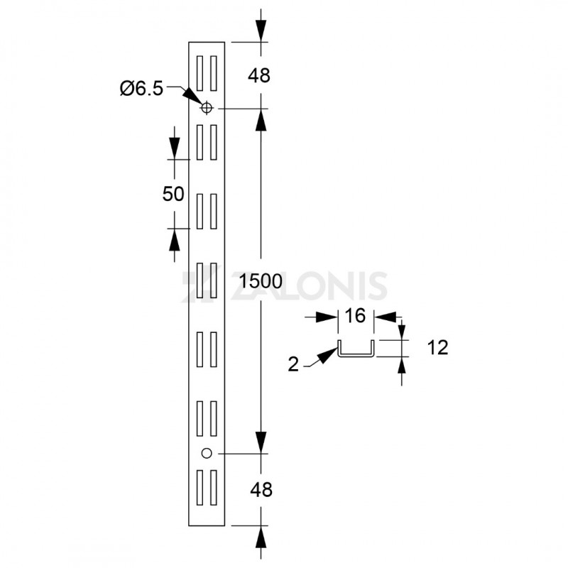 ΒΕΡΓΑ ΔΙΠΛΗΣ ΔΙΑΤΡΗΣΗΣ ELEMENT SYSTEM / ΛΕΥΚΟ / 1500 mm