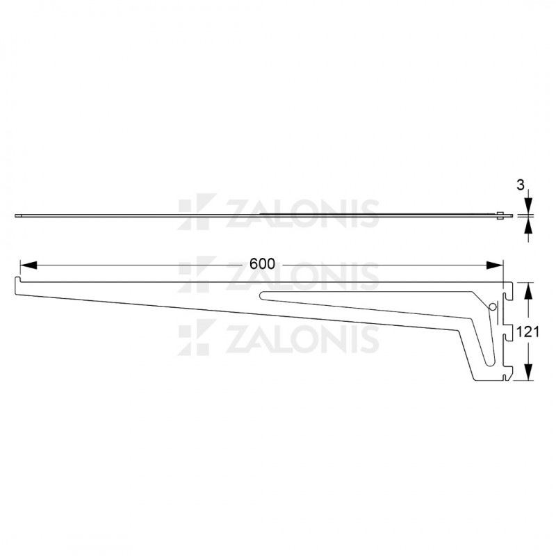 ΒΡΑΧΙΩΝΑΣ ELEMENT SYSTEM / ΜΑΥΡΟ / 600 mm