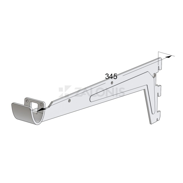 CLOTHES HANGING BRACKET ELEMENT SYSTEM 345 mm (L & R) / WHITE