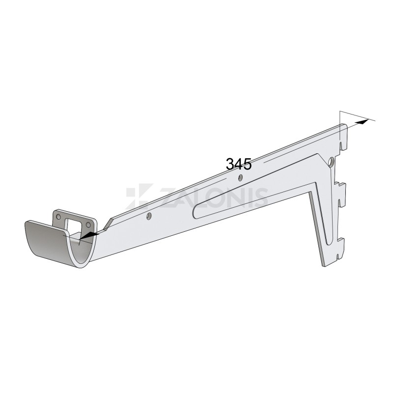 CLOTHES HANGING BRACKET ELEMENT SYSTEM 345 mm (L & R) / WHITE