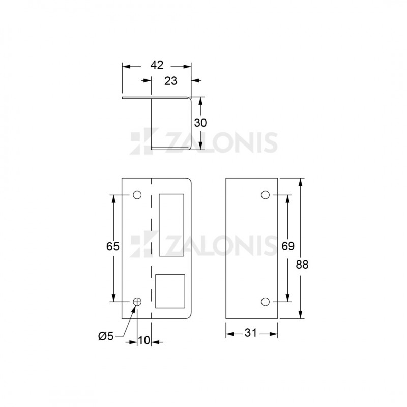 SECURITY YARD DOOR LOCK / BLACK / RIGHT