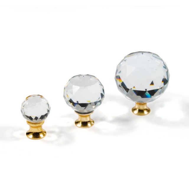 FURNITURE KNOB CRYSTAL SPHERE / GOLD