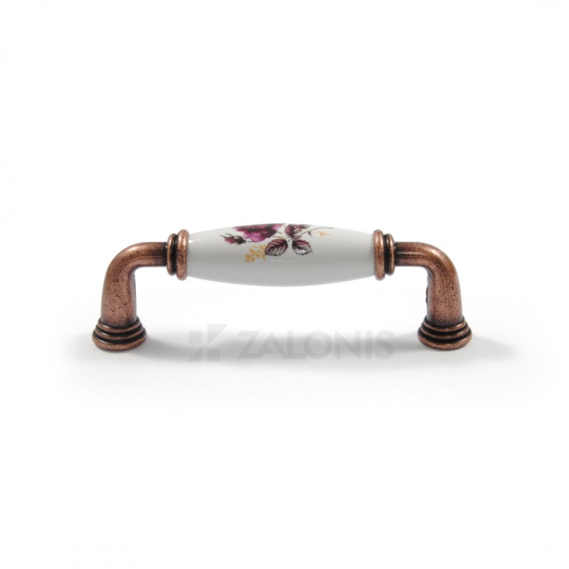 FURNITURE HANDLE / ROSE FLOWER / ANTIQUE