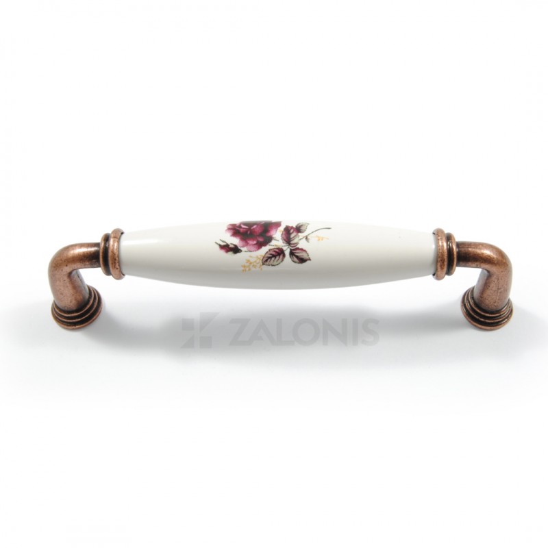 FURNITURE HANDLE / ROSE FLOWER / ANTIQUE