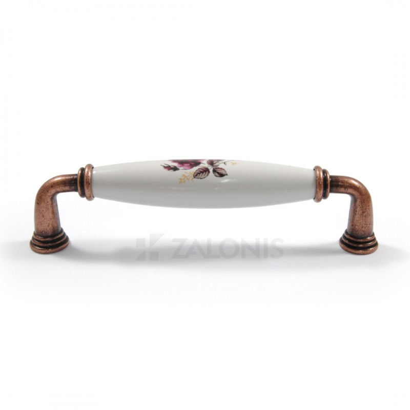 FURNITURE HANDLE / ROSE FLOWER / ANTIQUE