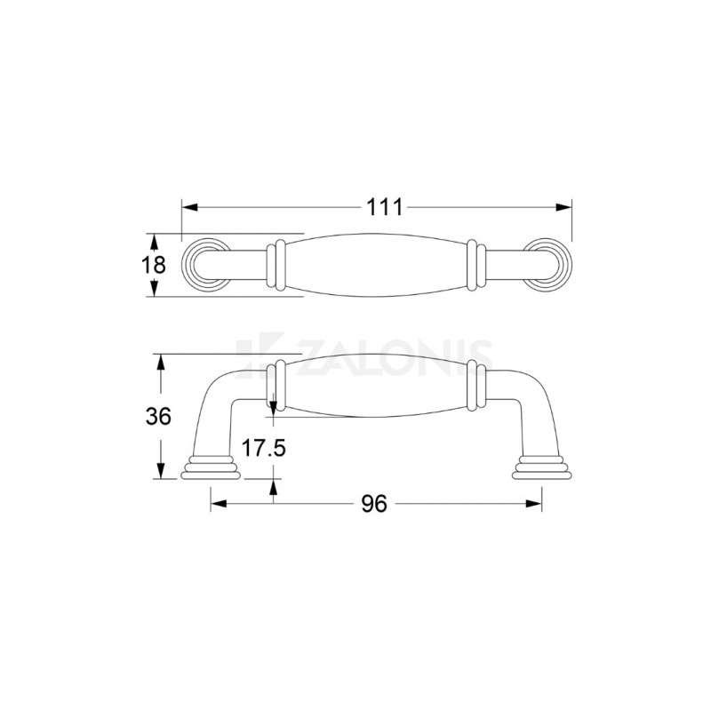 FURNITURE HANDLE / YELLOW FLOWER / ANTIQUE