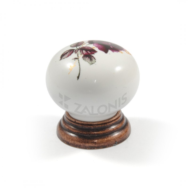 FURNITURE KNOB / ROSE FLOWER / ANTIQUE