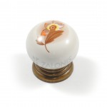 FURNITURE KNOB / YELLOW FLOWER / ANTIQUE