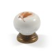 FURNITURE KNOB / YELLOW FLOWER / ANTIQUE