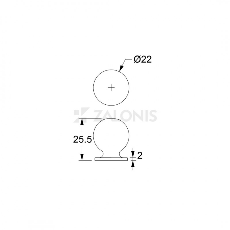 SPHERE FURNITURE KNOB / MATT NICKEL