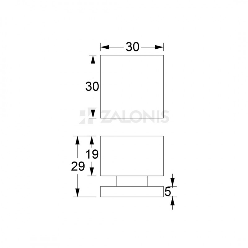 SQUARE FURNITURE KNOB / GOLD