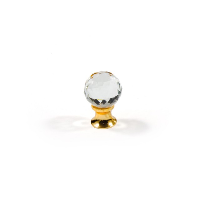 FURNITURE KNOB CRYSTAL SPHERE / GOLD