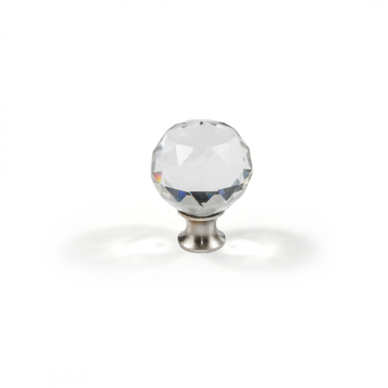 FURNITURE KNOB CRYSTAL SPHERE / MATT NICKEL
