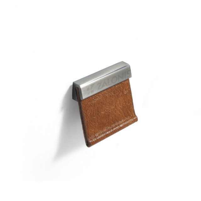 FURNITURE HANDLE WITH LEATHER / MATT NICKEL