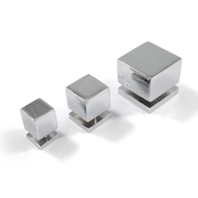 SQUARE FURNITURE KNOB / CHROME