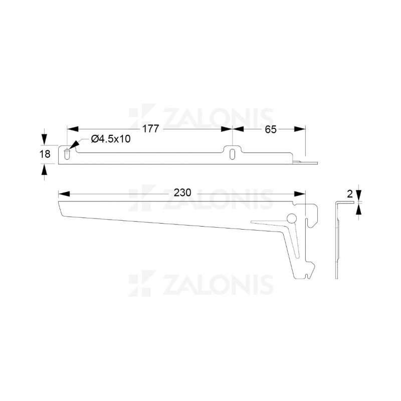 ΒΡΑΧΙΩΝΑΣ ELEMENT SYSTEM ΓΩΝΙΑΚΟΣ 230 mm (ΑΡ&ΔΕ) / ΛΕΥΚΟ