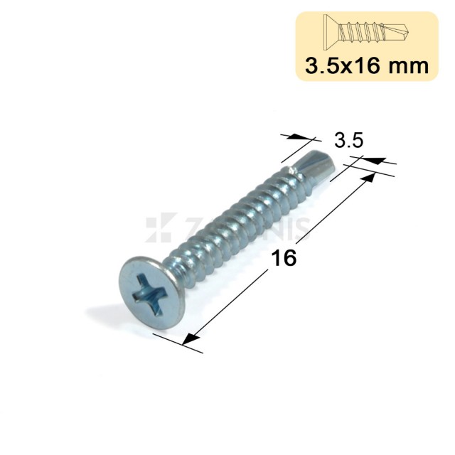 ΤΡΥΠΑΝΟΒΙΔΕΣ ΑΥΤΟΔΙΑΤΡΗΤΕΣ / 3.5x16 mm / ΓΑΛΒΑΝΙΖΕ