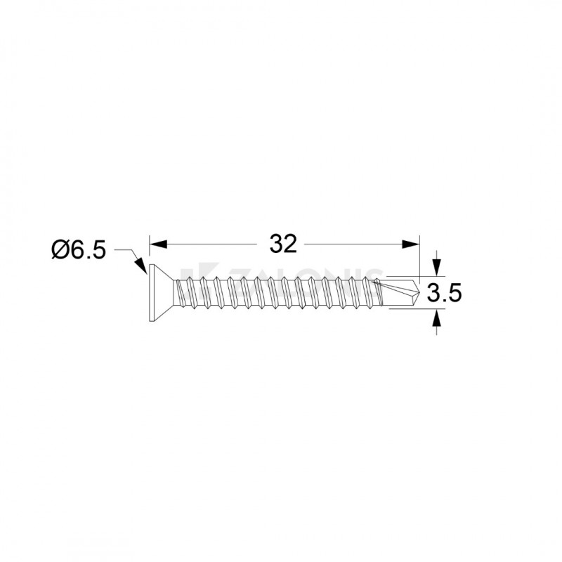 ΤΡΥΠΑΝΟΒΙΔΕΣ ΑΥΤΟΔΙΑΤΡΗΤΕΣ / 3.5x32 mm / ΓΑΛΒΑΝΙΖΕ