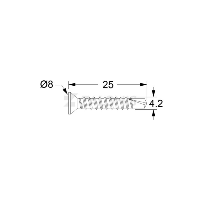 ΤΡΥΠΑΝΟΒΙΔΕΣ ΑΥΤΟΔΙΑΤΡΗΤΕΣ / 4.2x25 mm / ΓΑΛΒΑΝΙΖΕ