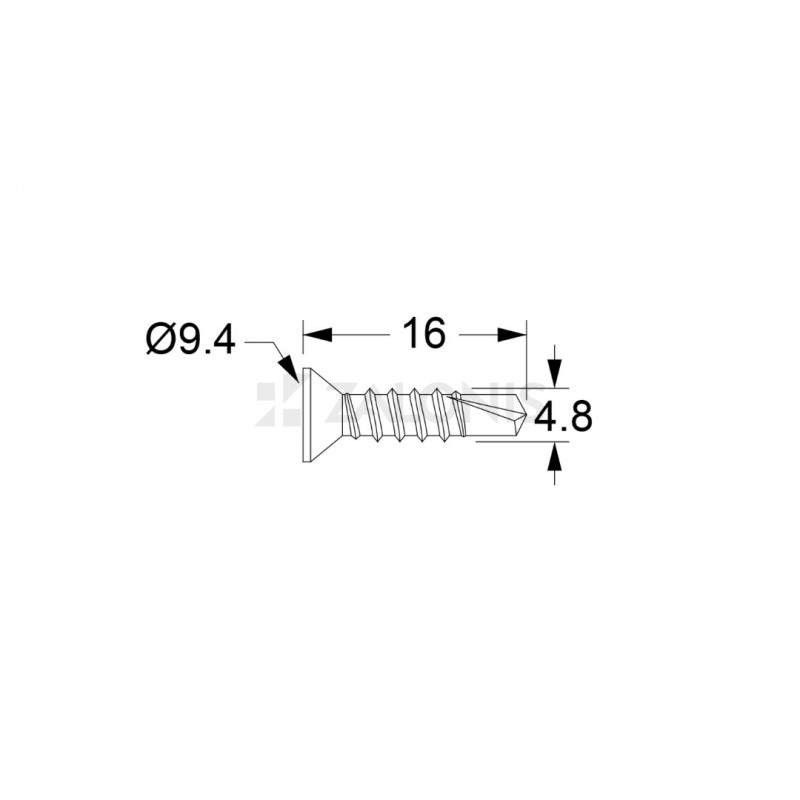 ΤΡΥΠΑΝΟΒΙΔΕΣ ΑΥΤΟΔΙΑΤΡΗΤΕΣ / 4.8x16 mm / ΓΑΛΒΑΝΙΖΕ