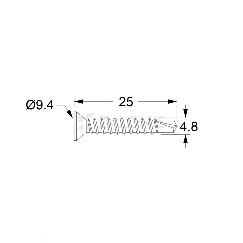 ΤΡΥΠΑΝΟΒΙΔΕΣ ΑΥΤΟΔΙΑΤΡΗΤΕΣ / 4.8x25 mm / ΓΑΛΒΑΝΙΖΕ