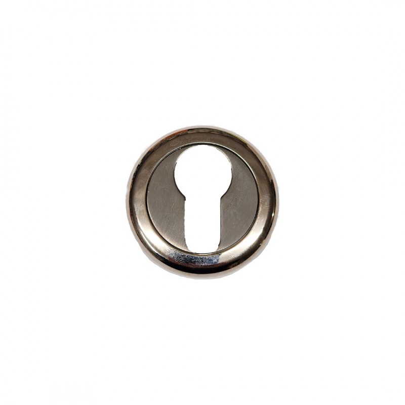 KEYHOLE LOCK ROUND ROSETTE YALE / NICKEL-NICKEL MATT
