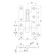 LIFT-OFF HINGE AMIG 095 / LEFT / GOLD STEEL LIFT OFF HINGES