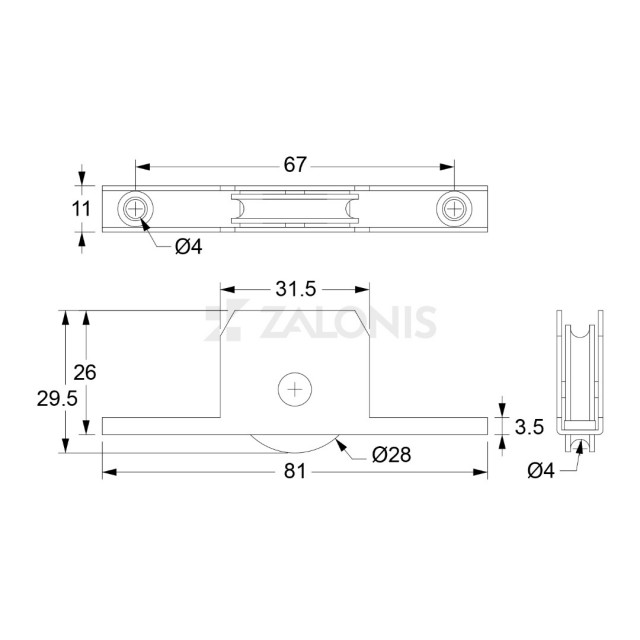 ROLLER WHEEL 350A WITHOUT ADJUSTMENT