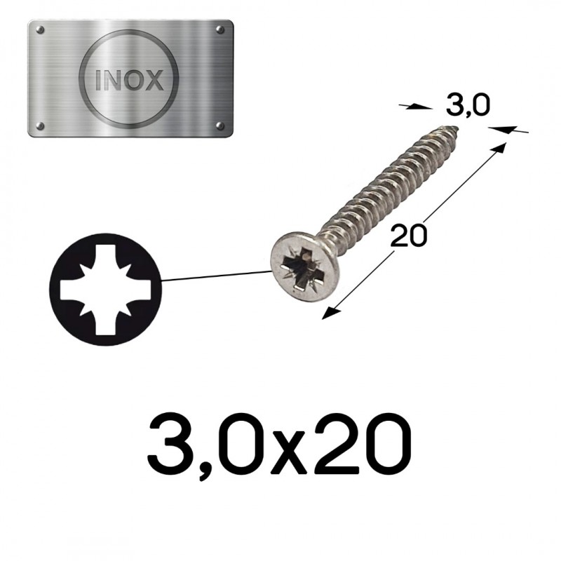 ΝΟΒΟΠΑΝΟΒΙΔΕΣ 3,0x20 ΑΝΟΞΕΙΔΩΤΕΣ ΒΙΔΕΣ ΓΙΑ ΞΥΛΟ