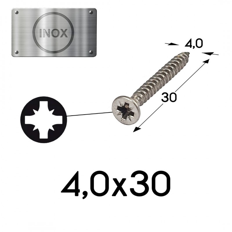 ΝΟΒΟΠΑΝΟΒΙΔΕΣ 4,0x30 ΑΝΟΞΕΙΔΩΤΕΣ ΒΙΔΕΣ ΓΙΑ ΞΥΛΟ