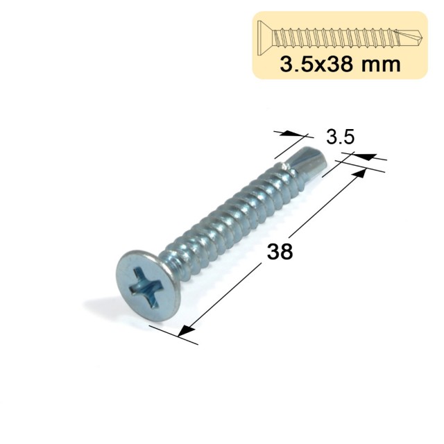 ΤΡΥΠΑΝΟΒΙΔΕΣ ΑΥΤΟΔΙΑΤΡΗΤΕΣ / 3.5x38 mm / ΓΑΛΒΑΝΙΖΕ