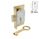 FURNITURE INTERNAL MOUNTING LOCK 20mm / GOLD / RIGHT