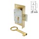 FURNITURE INTERNAL MOUNTING LOCK 20mm / GOLD / LEFT