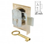 FURNITURE INTERNAL MOUNTING LOCK 35mm / GOLD / LEFT
