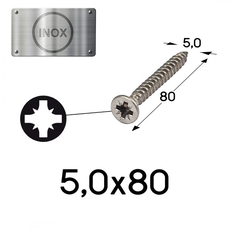 ΝΟΒΟΠΑΝΟΒΙΔΕΣ 5,0x80 ΑΝΟΞΕΙΔΩΤΕΣ ΒΙΔΕΣ ΓΙΑ ΞΥΛΟ