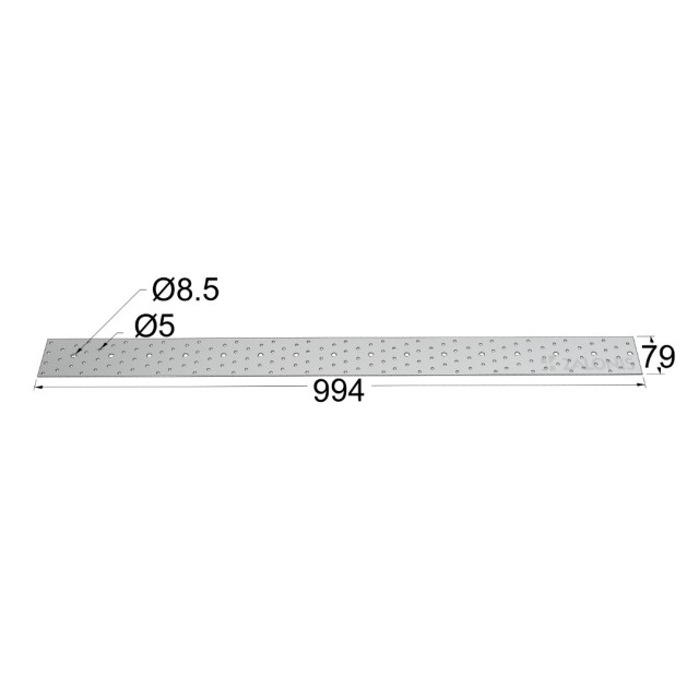 ΛΑΜΑΚΙ ΦΑΡΔΥ ΜΕΤΡΟΥ m.273 / 1000x80 mm / ΓΑΛΒΑΝΙΖΕ