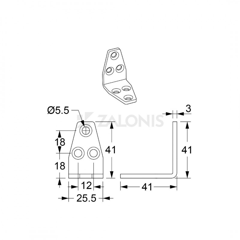 ΓΩΝΙΑ 41x25x3 / ΑΝΟΞΕΙΔΩΤΗ 304